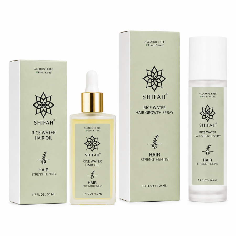 SHIFAH Rice Water Hair Care Bundle – Oil & Strengthening Spray